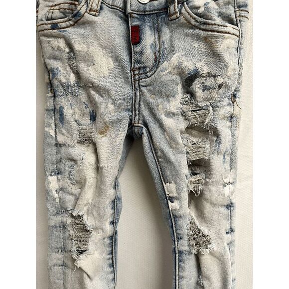 Haus of JR Unisex Kids Mid Waist Stretchy Distressed Jeans Light wash Size 3T - Picture 5 of 6